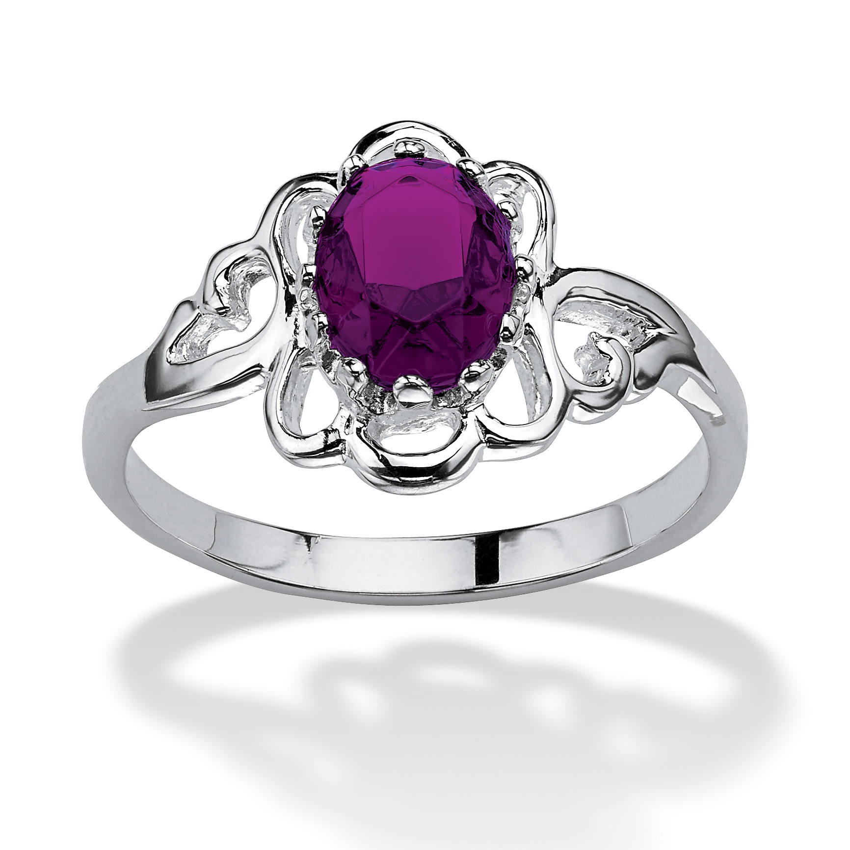 Sterling Silver Birthstones Simulated Women's Ring