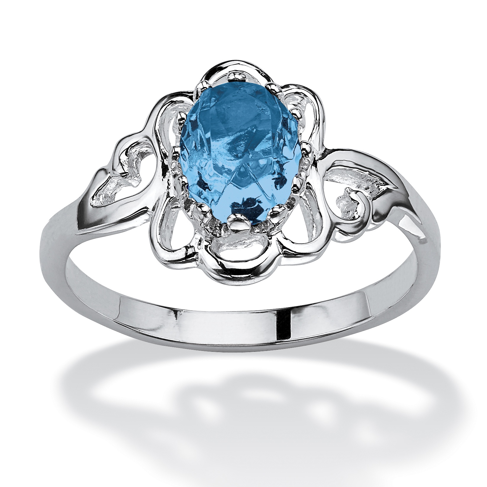 Sterling Silver Birthstones Simulated Women's Ring