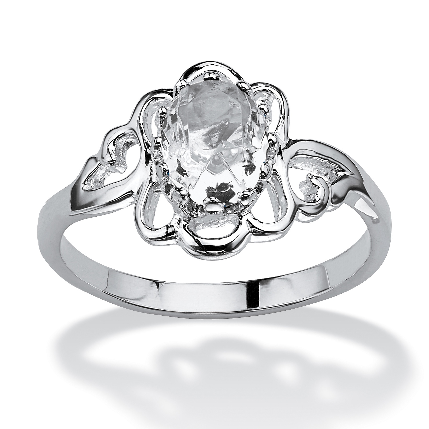 Sterling Silver Birthstones Simulated Women's Ring