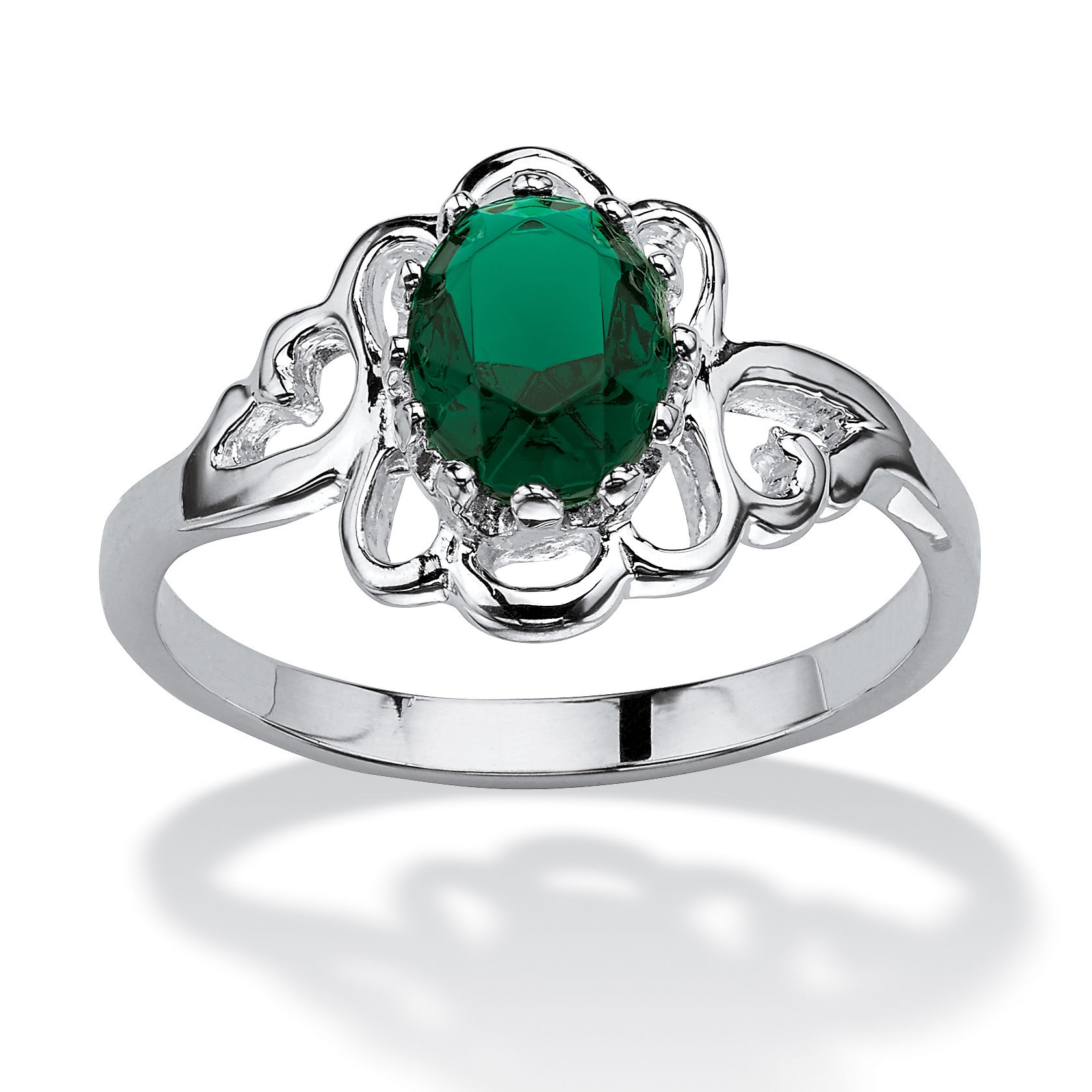 Sterling Silver Birthstones Simulated Women's Ring