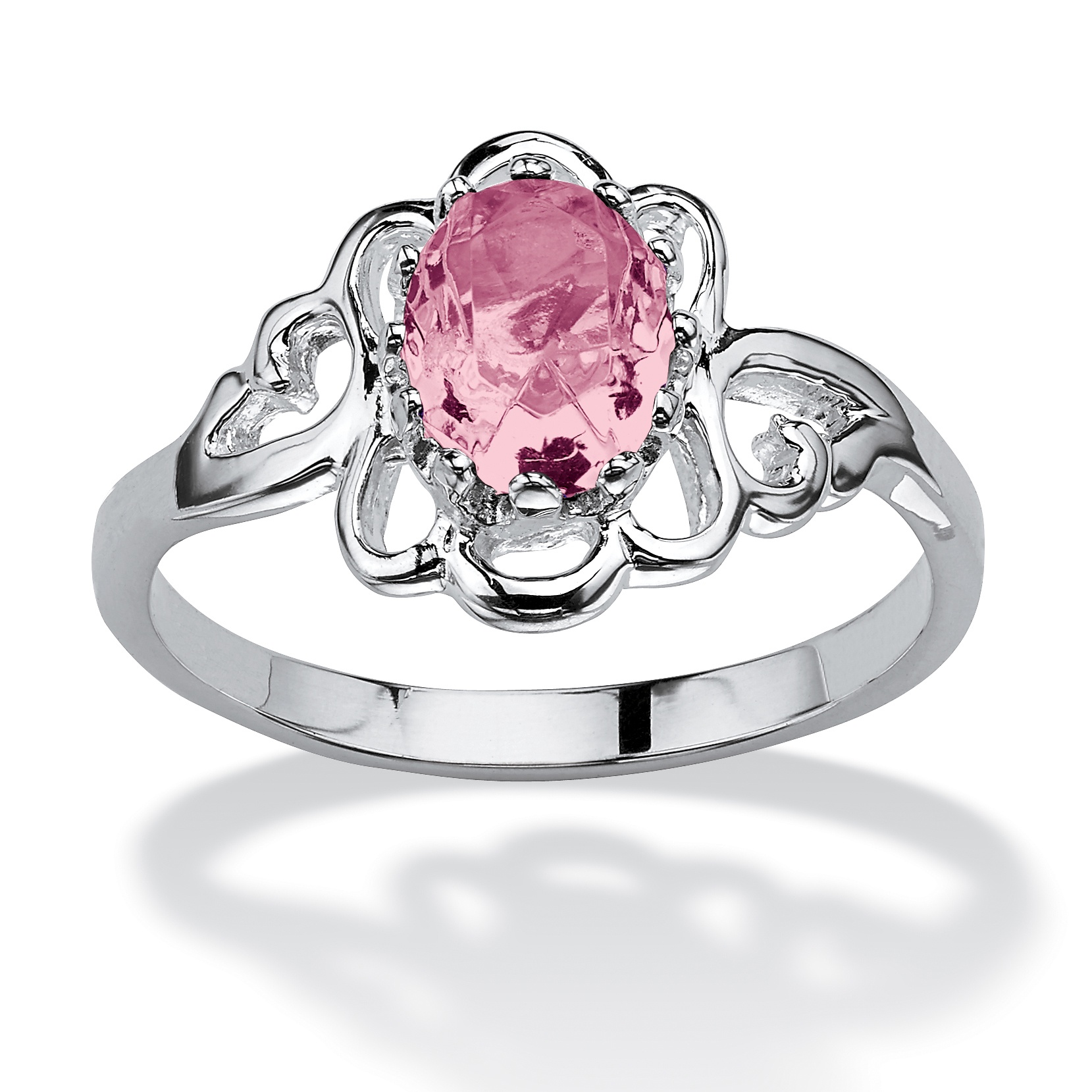 Sterling Silver Birthstones Simulated Women's Ring