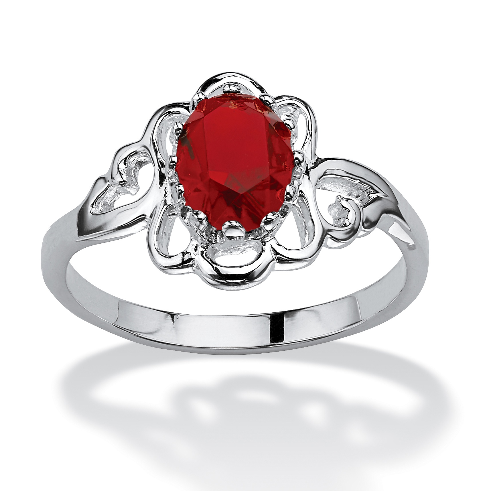 Sterling Silver Birthstones Simulated Women's Ring