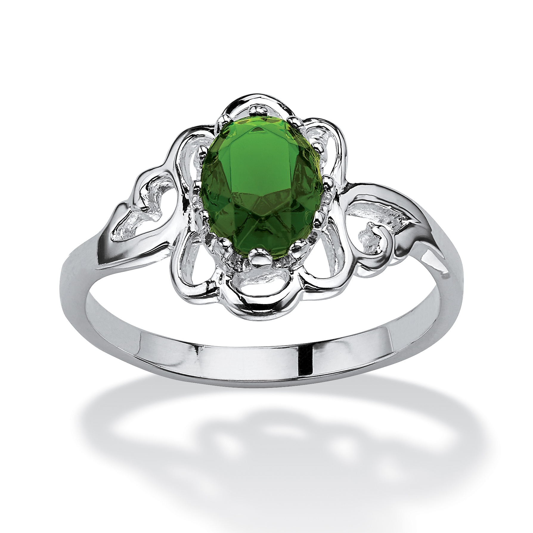 Sterling Silver Birthstones Simulated Women's Ring
