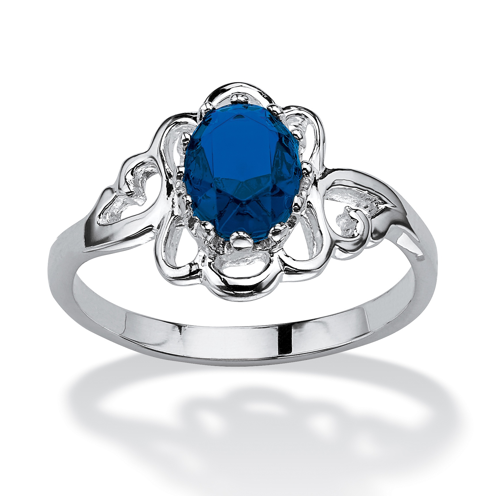 Sterling Silver Birthstones Simulated Women's Ring