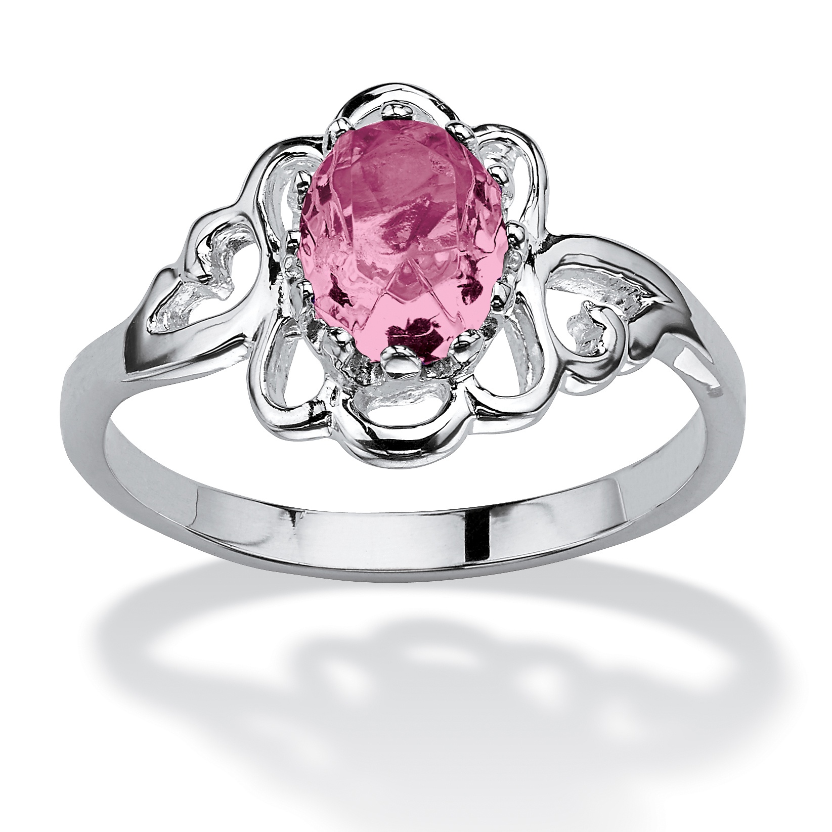 Sterling Silver Birthstones Simulated Women's Ring