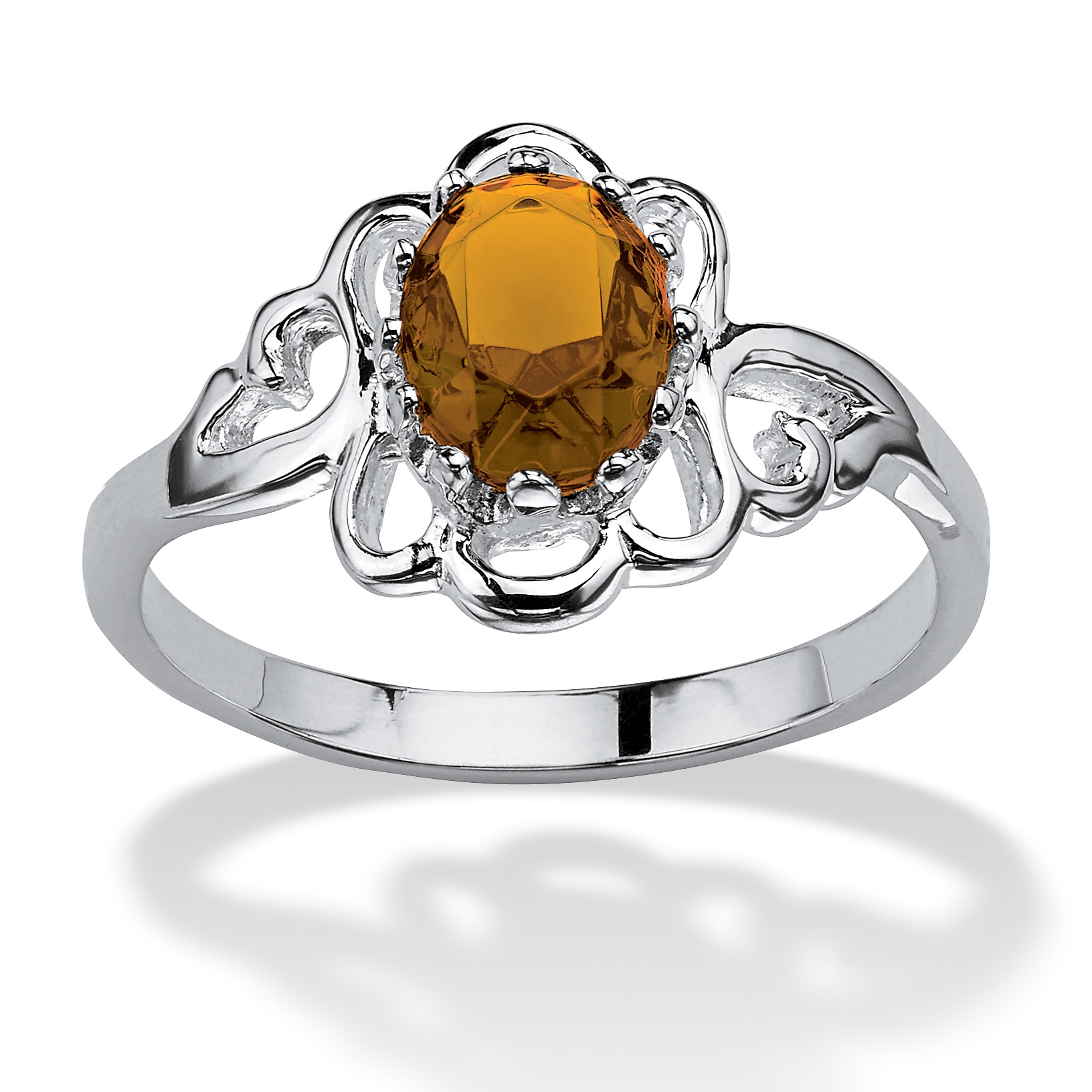 Sterling Silver Birthstones Simulated Women's Ring