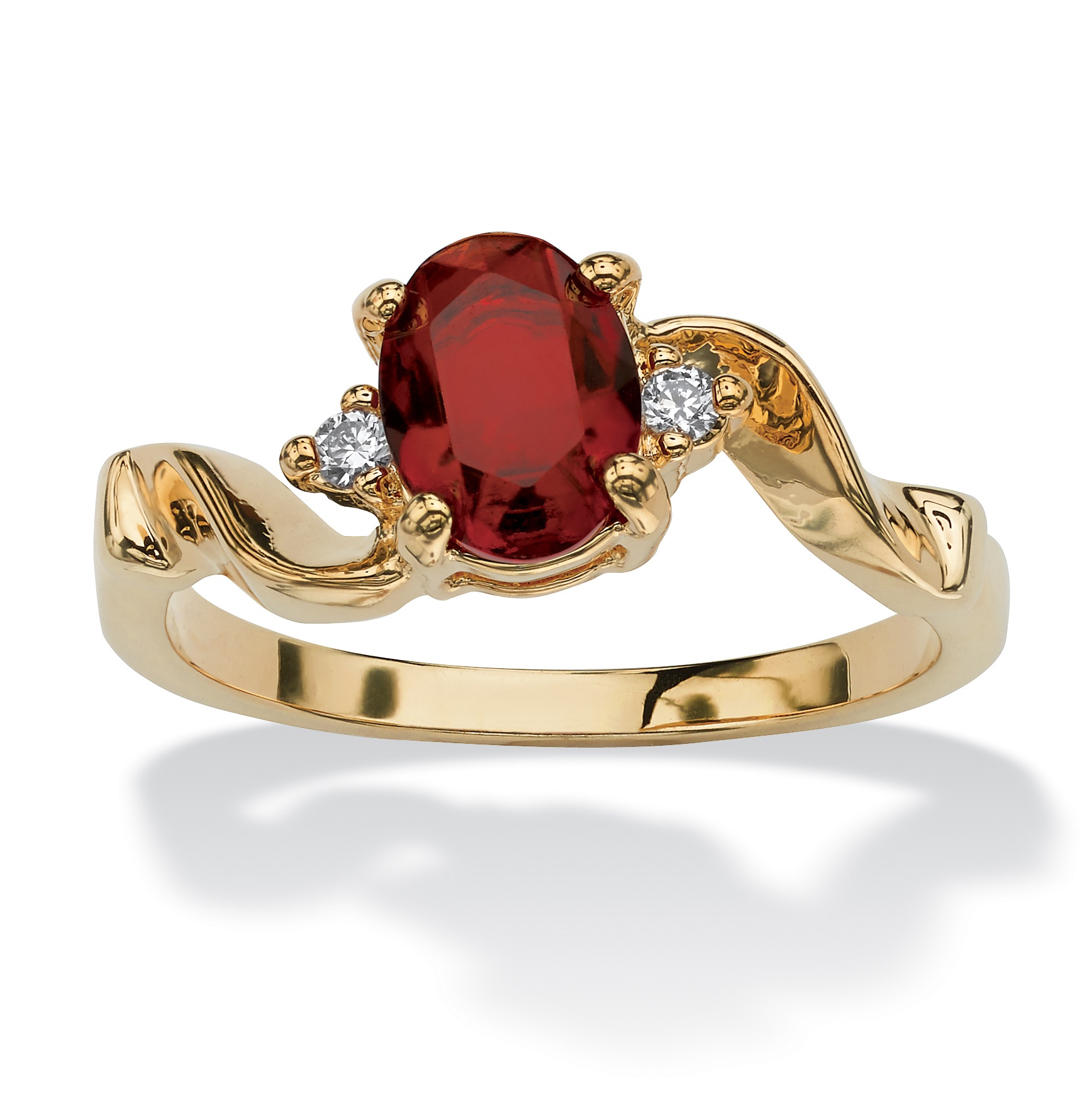 14k Gold-Plated Birthstones Simulated Women's Ring