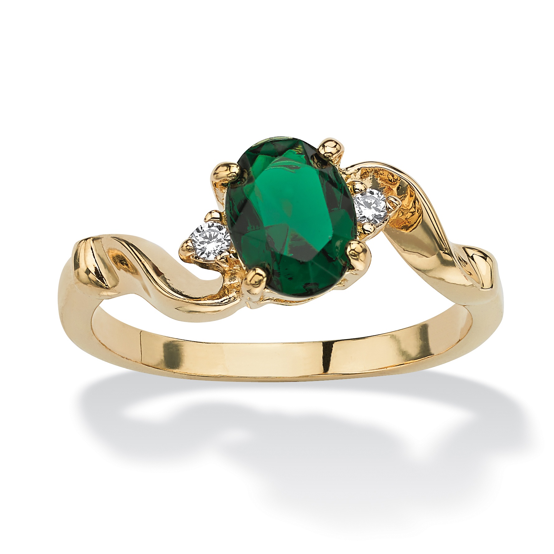 14k Gold-Plated Birthstones Simulated Women's Ring