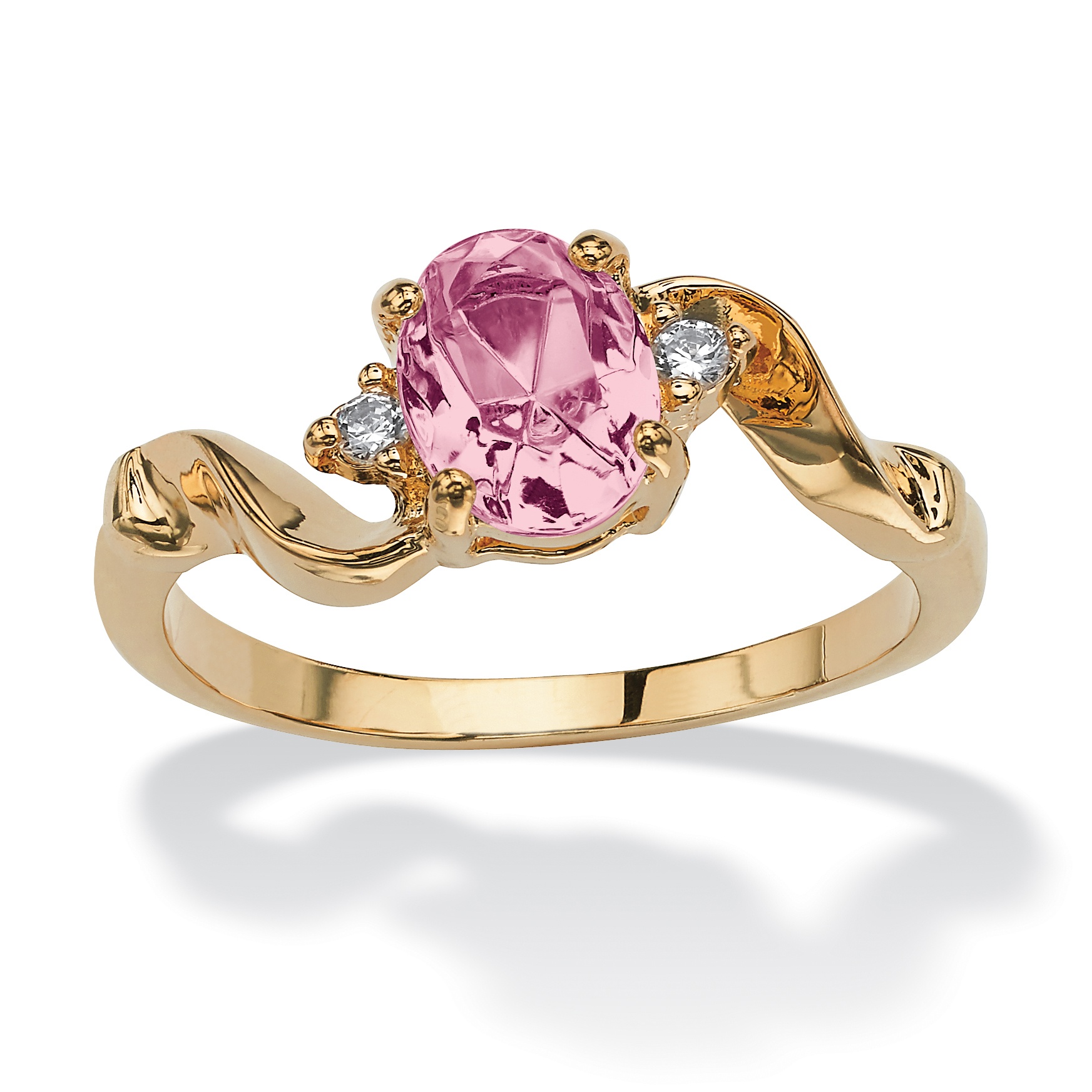 14k Gold-Plated Birthstones Simulated Women's Ring