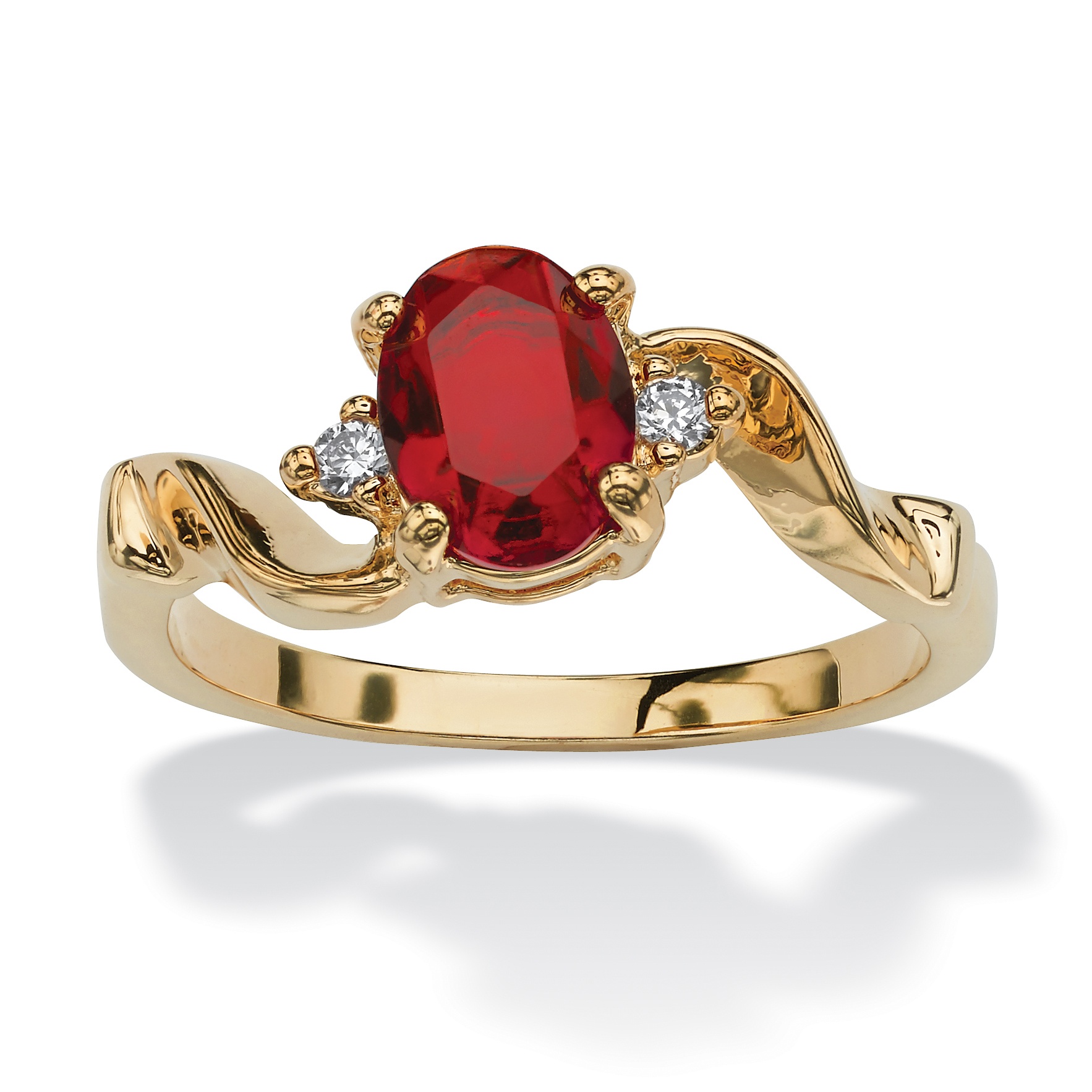 14k Gold-Plated Birthstones Simulated Women's Ring