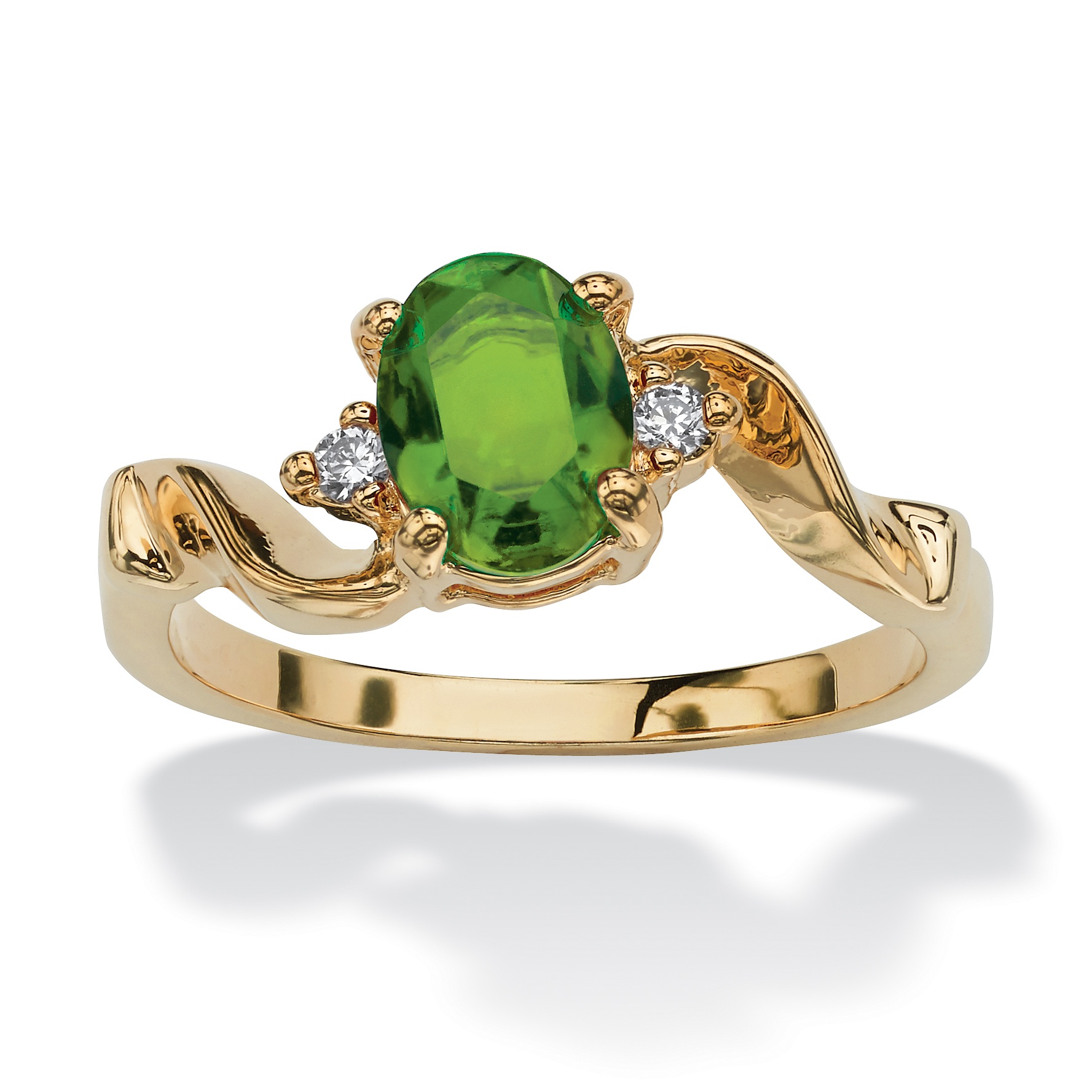 14k Gold-Plated Birthstones Simulated Women's Ring