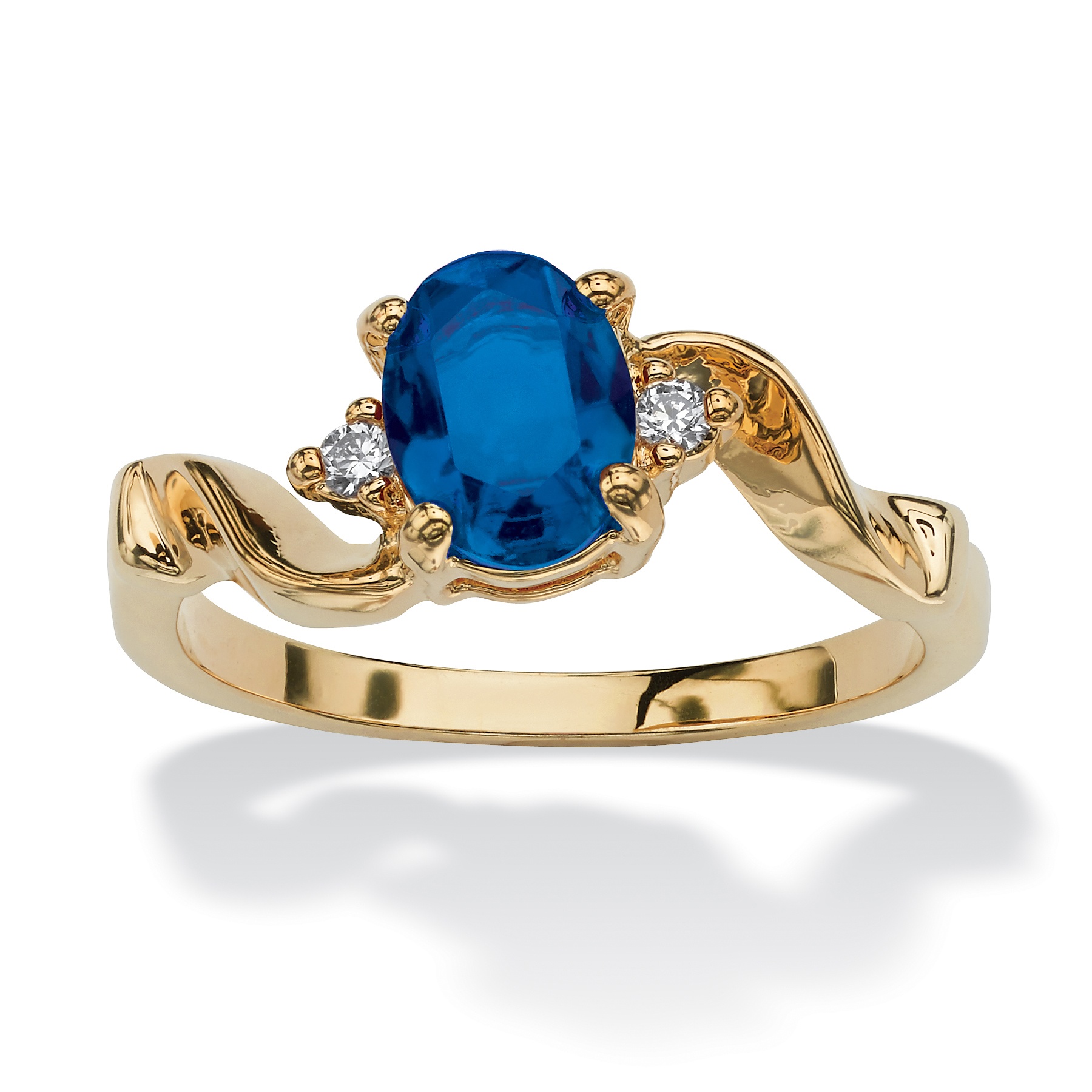 14k Gold-Plated Birthstones Simulated Women's Ring