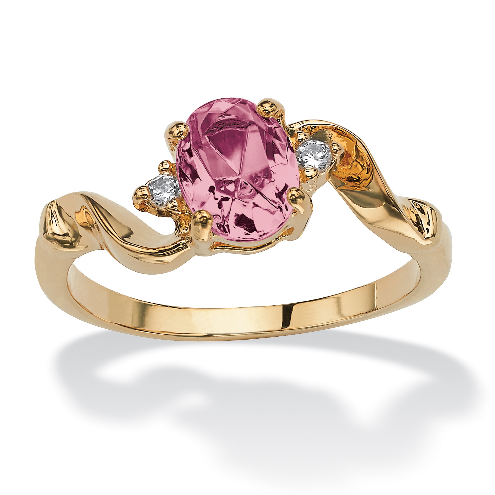 14k Gold-Plated Birthstones Simulated Women's Ring