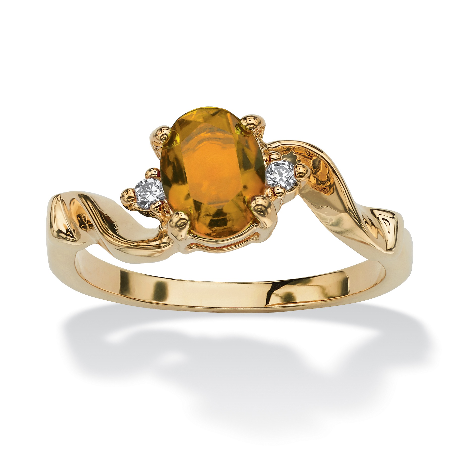 14k Gold-Plated Birthstones Simulated Women's Ring