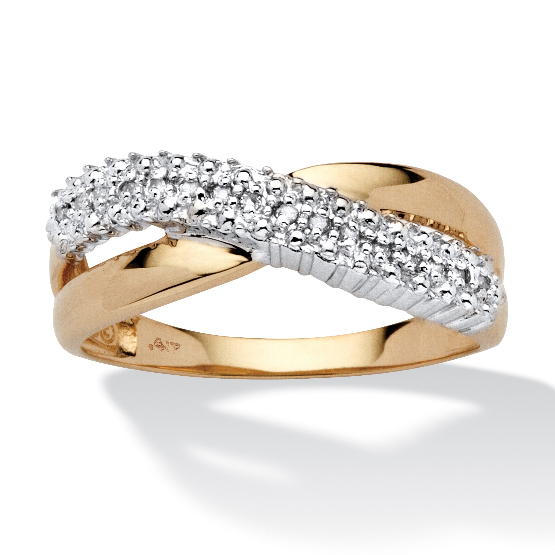 10K Gold Tutone Diamond Accent Women's Ring