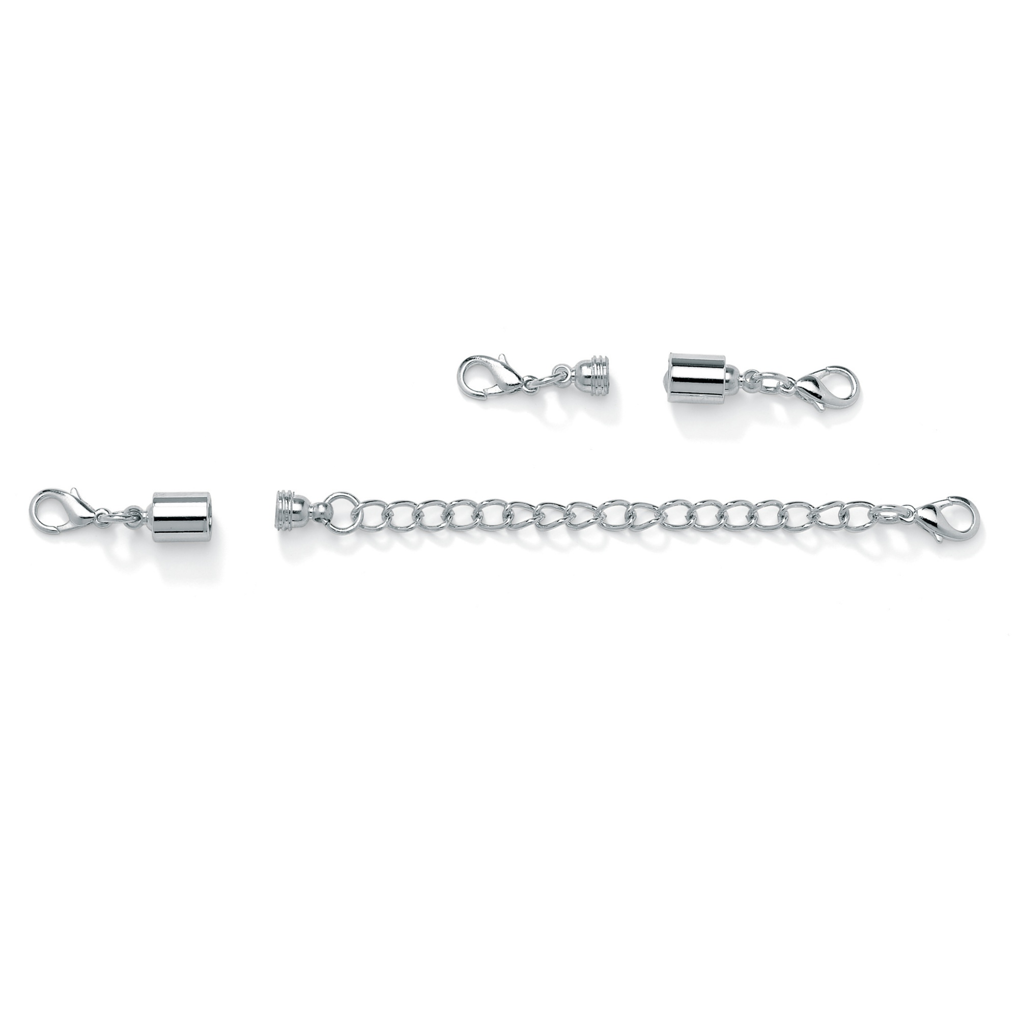Silvertone Magnetic Clasps and Chain Extender Set