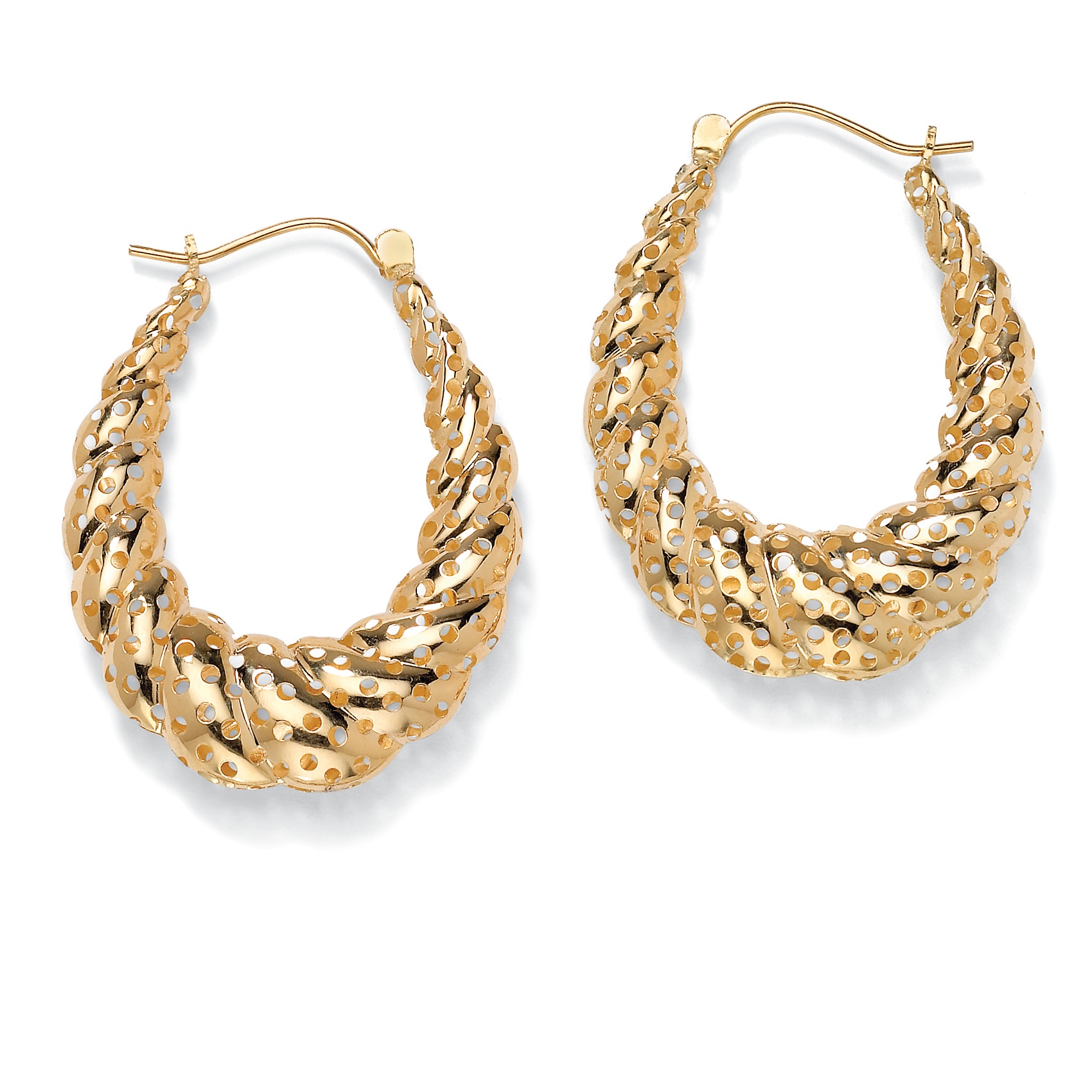10K Gold Tailored Pierced Earrings