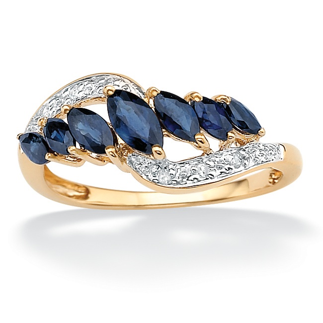 Gold Over Silver Sapphire Women s Ring