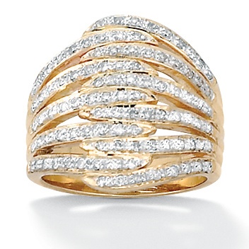 Gold Over Silver Diamond Women's Ring
