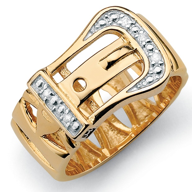 Gold Over Silver Diamond Women's Ring