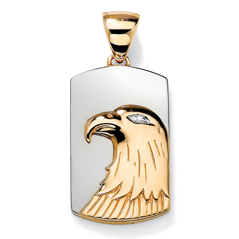 Gold Over Silver Diamond Men's Pendant