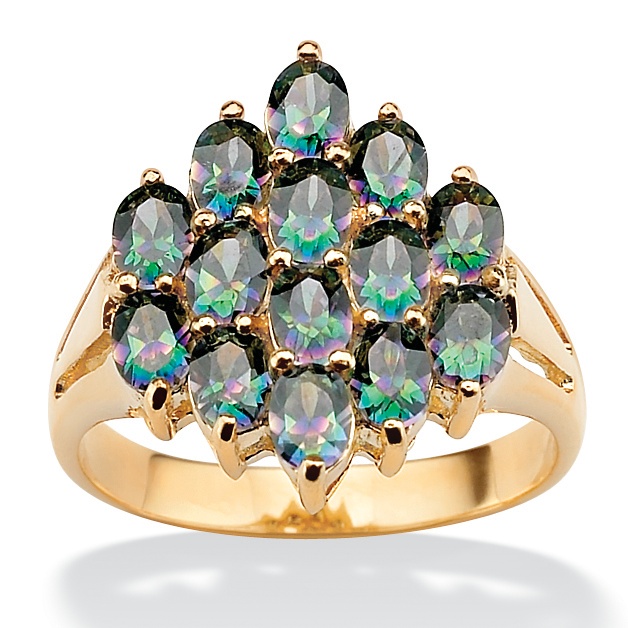 Gold Over Silver DiamonUltra&trade; Cubic Zirconia Mystic Women's Ring