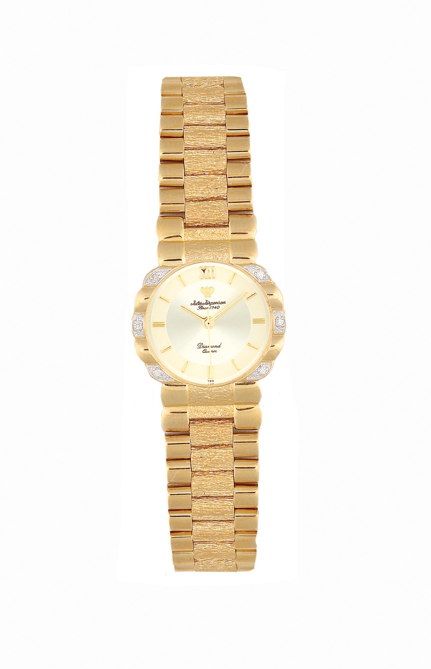 Ladies Jules J&uuml;rgensen Diamond Accent Goldtone Watch 7 1/2"