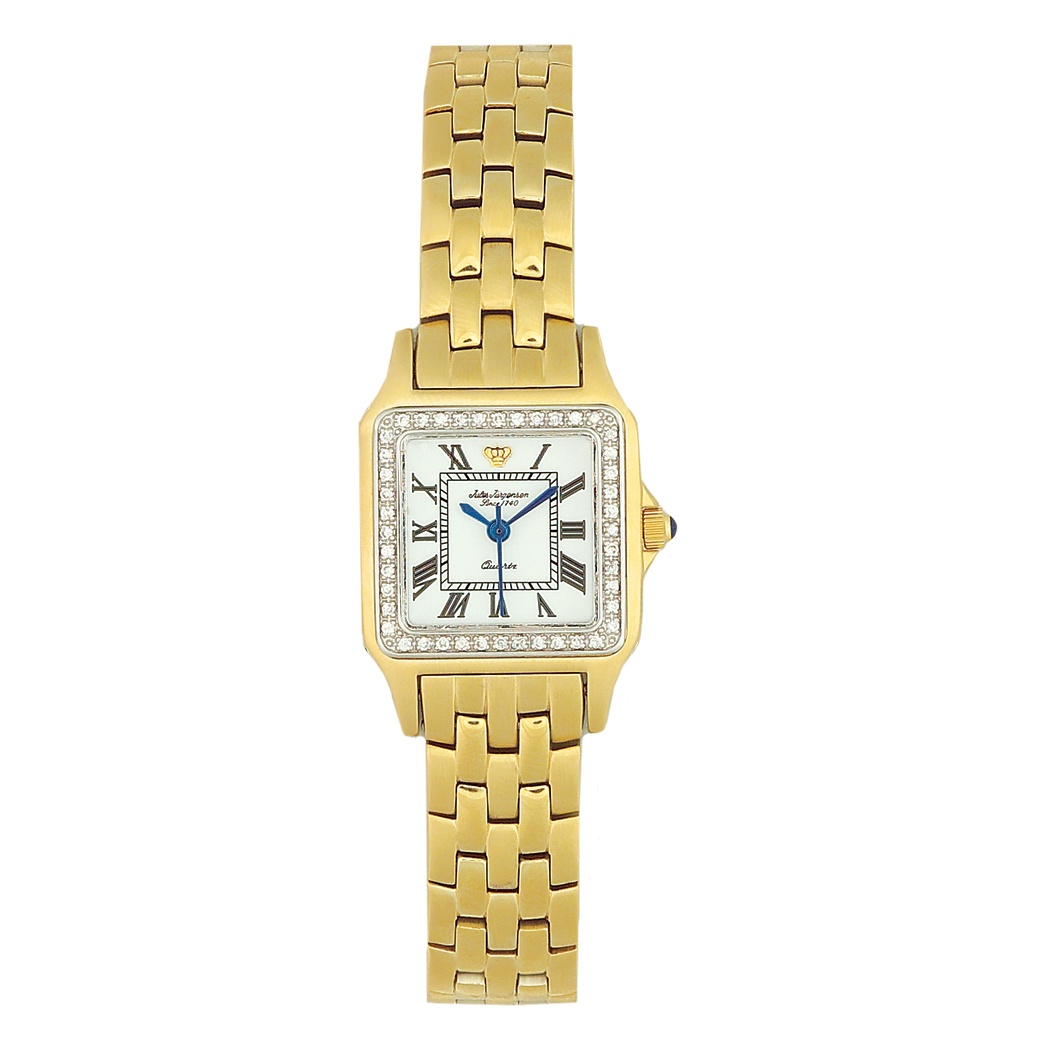 Ladies Jules J&uuml;rgensen Diamond Accent Goldtone Watch 7 1/2"