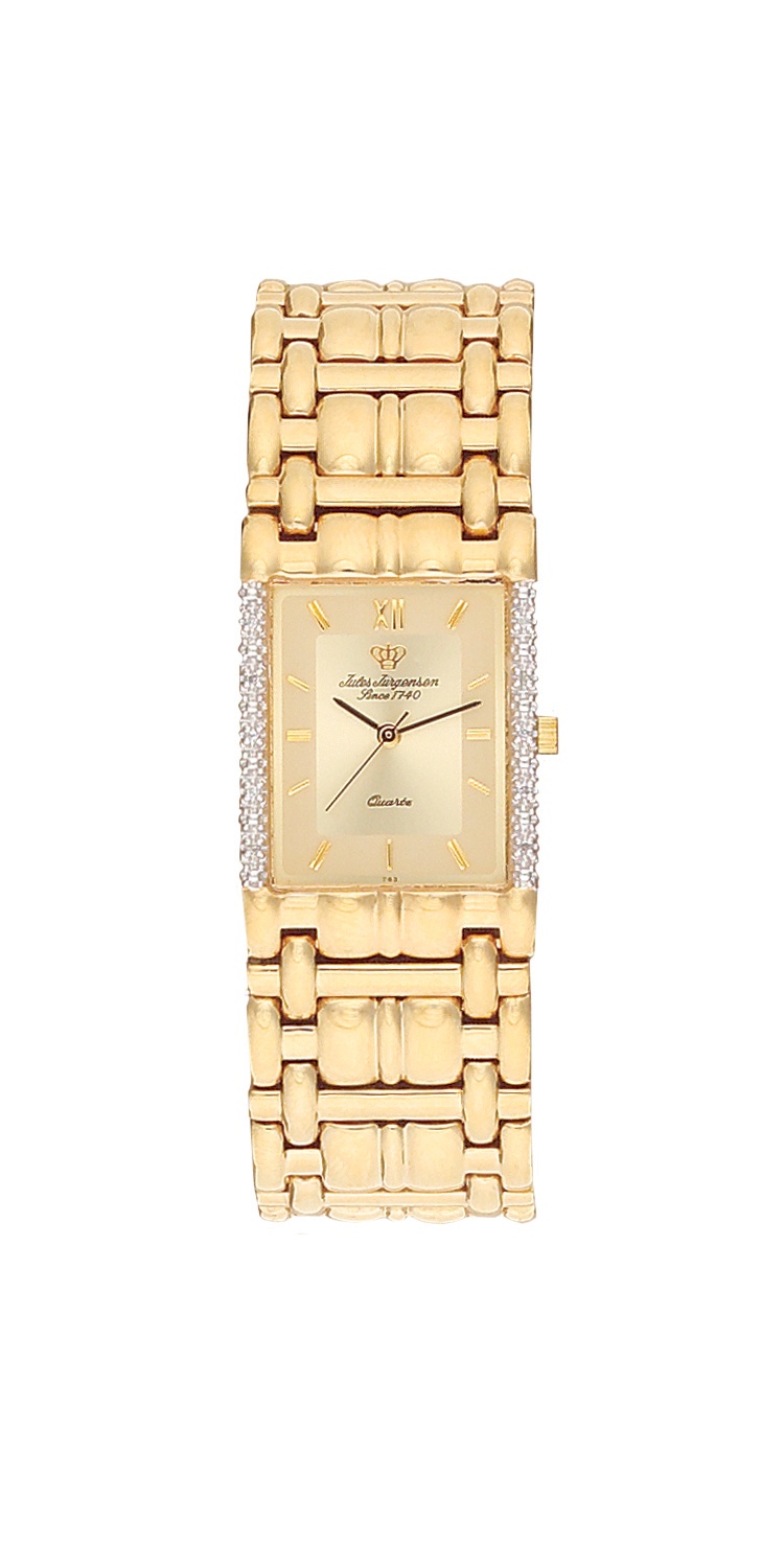 Men's Jules J&uuml;rgensen Diamond Accent Goldtone Watch