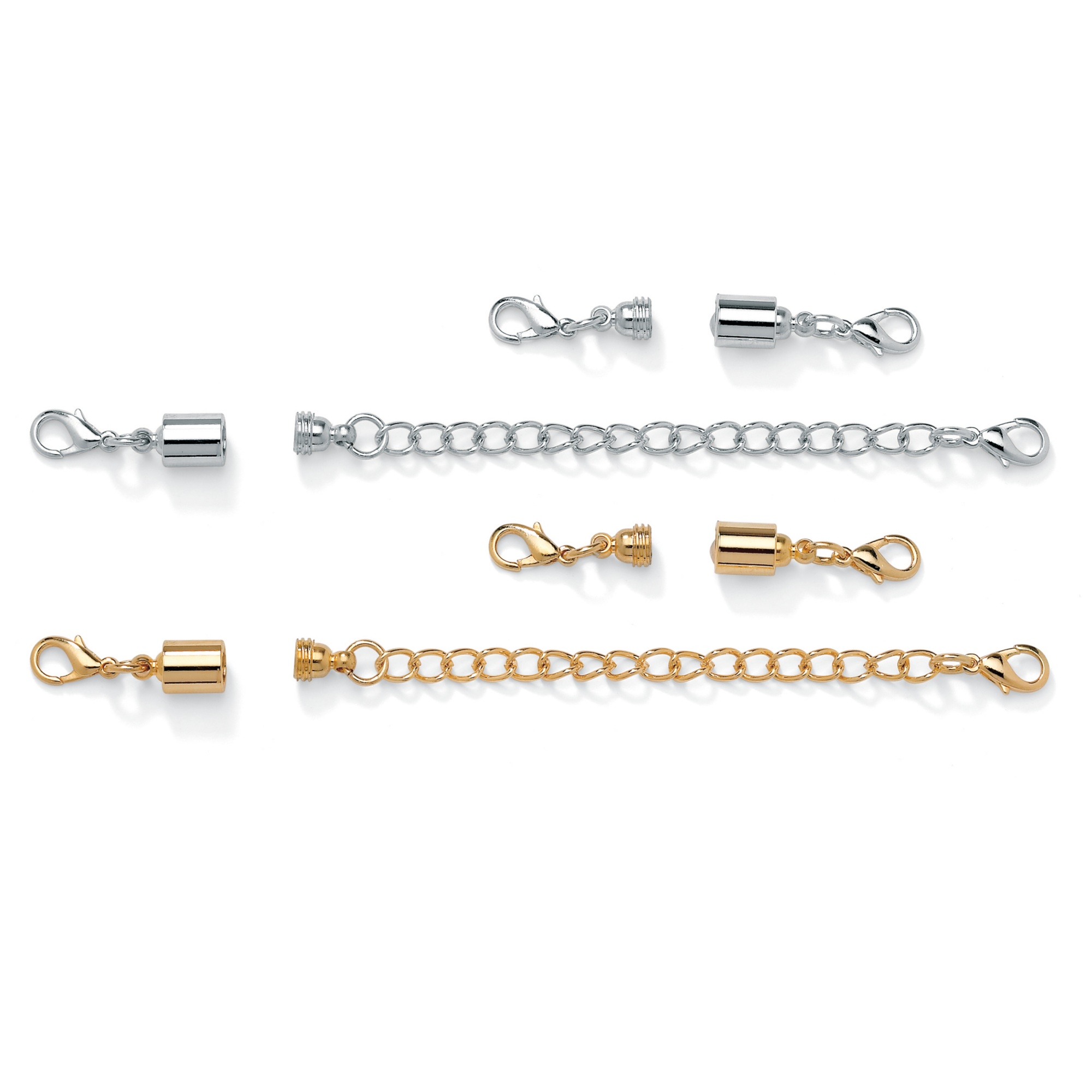 Goldtone and Silvertone Magnetic Clasps and Extender Set