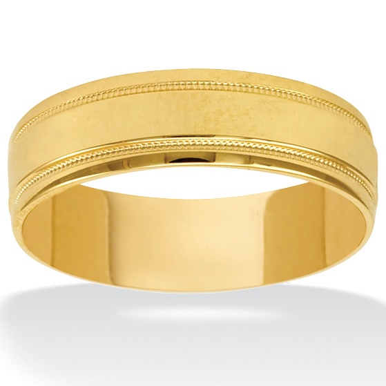 10K Gold Men's Satin-Finished Comfort-Fit Wedding Band