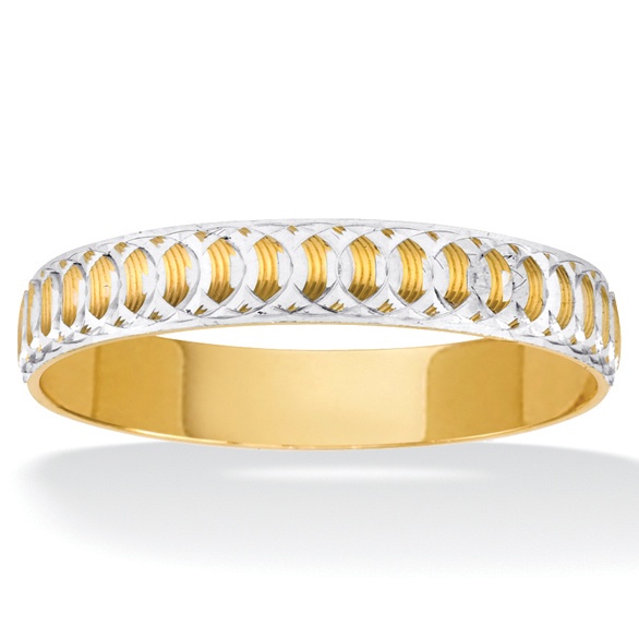 10K Tutone Gold Men's Circle Wedding Ring
