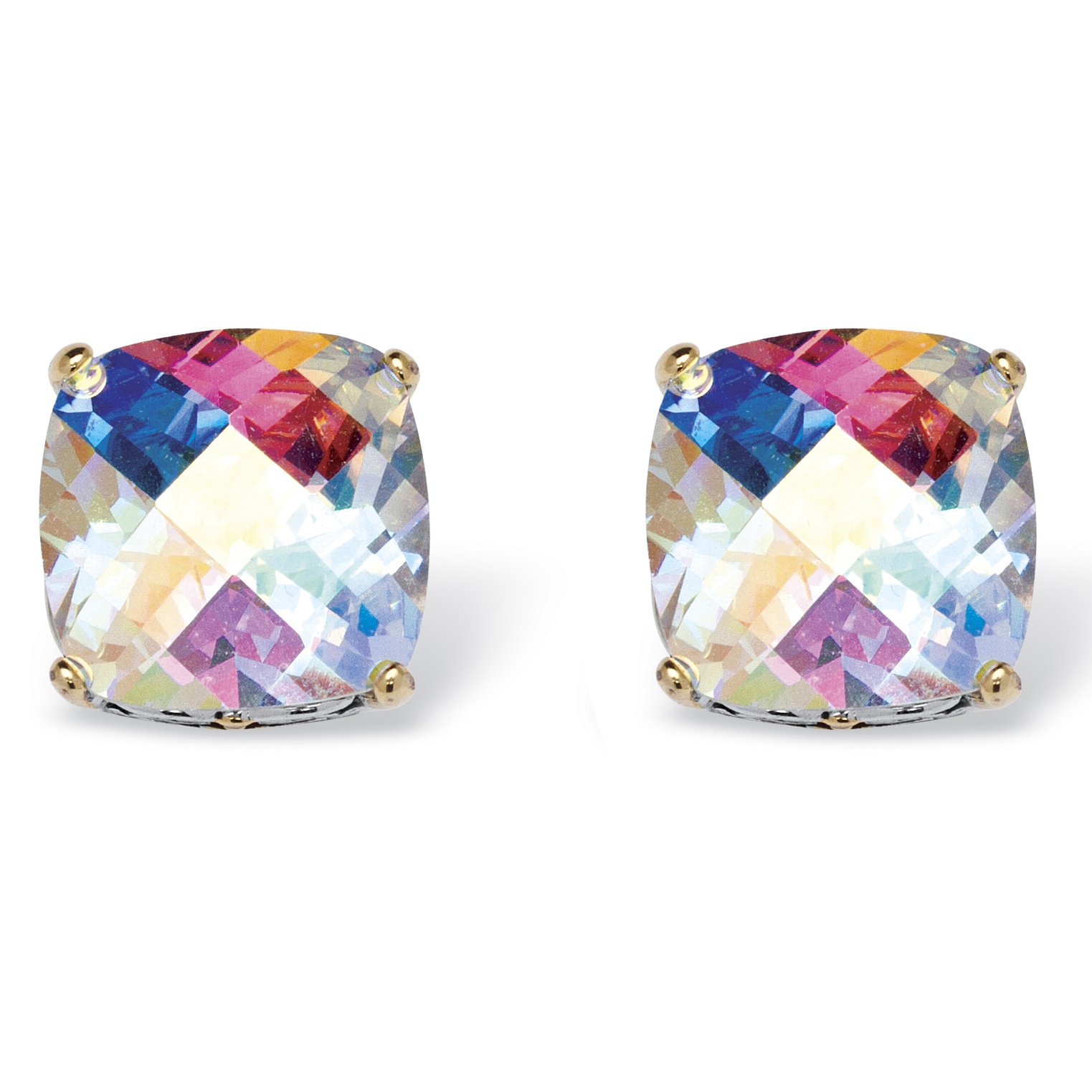 Aurora Borealis DiamonUltra&trade; CZ Silvertone Earrings