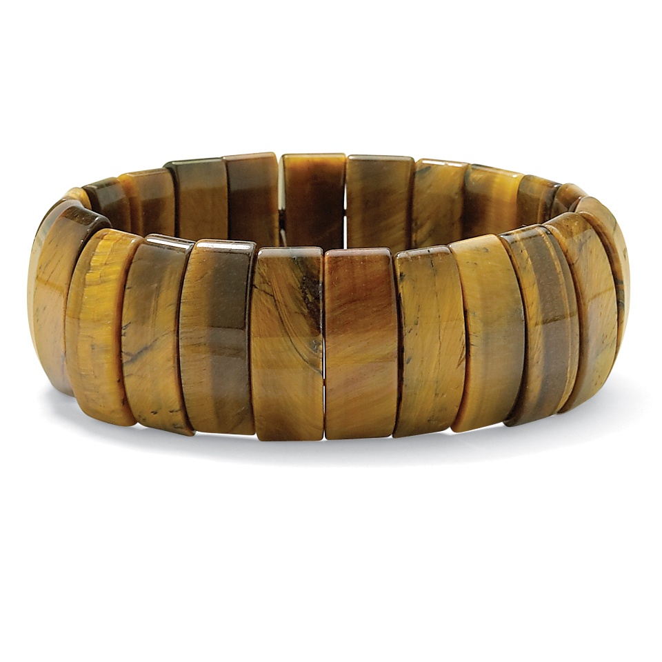 Tiger's-Eye Slatted Bangle Bracelet