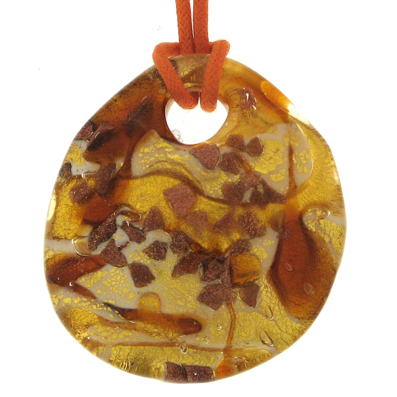Sterling Silver Genuine Venetiaurum Murano Glass Pendant-Necklace
