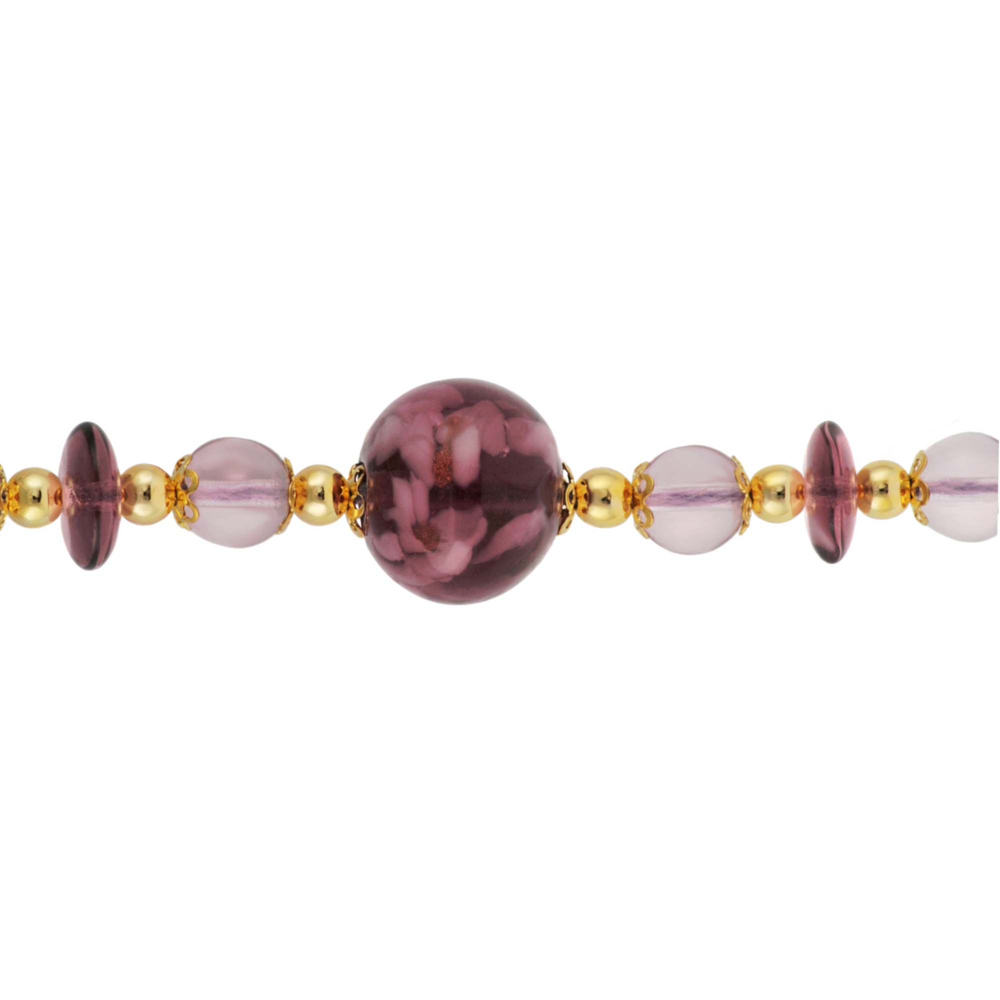 14K Gold-Plated Genuine Venetiaurum Murano Glass Beaded Bracelet