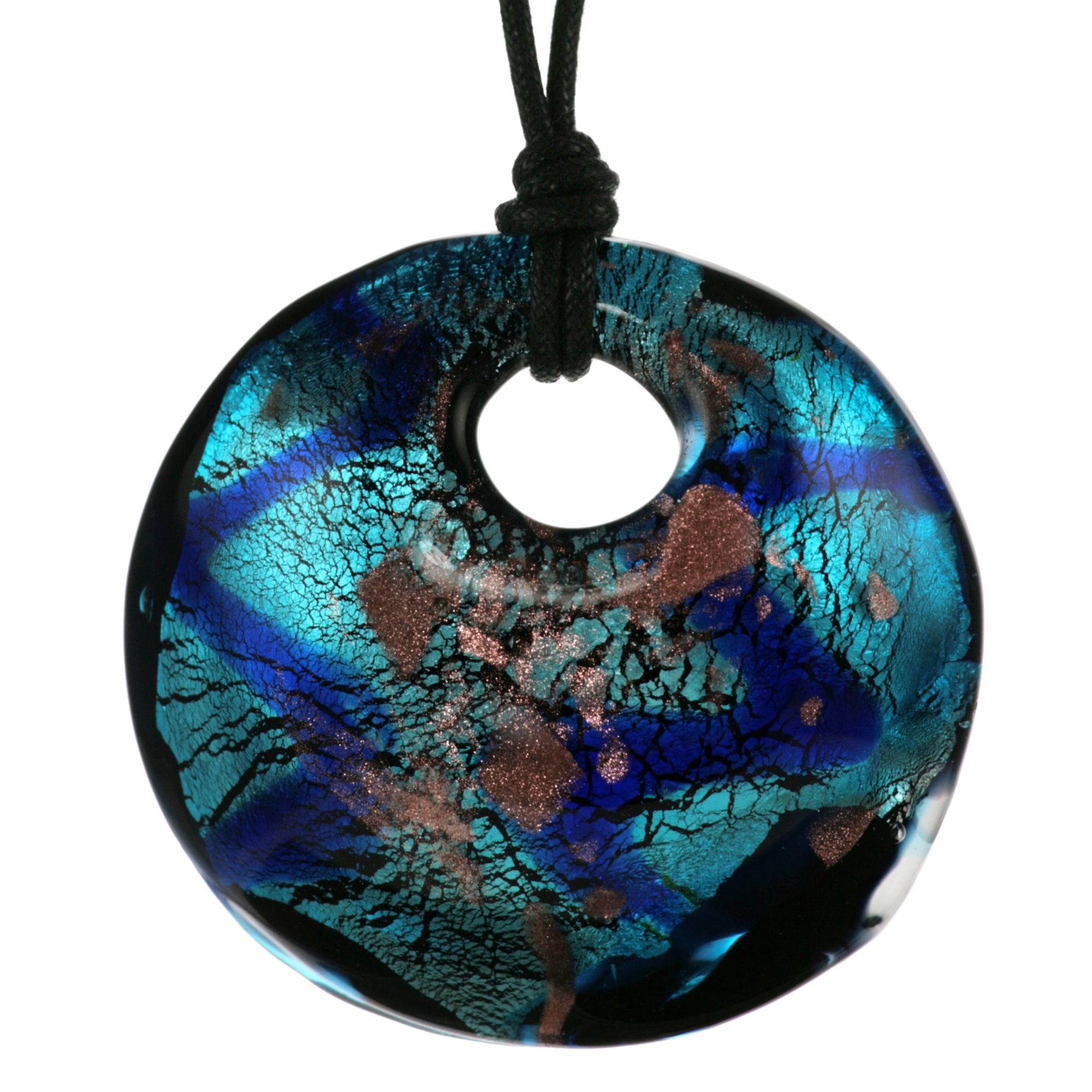 Sterling Silver Genuine Venetiaurum Murano Glass Pendant-Necklace