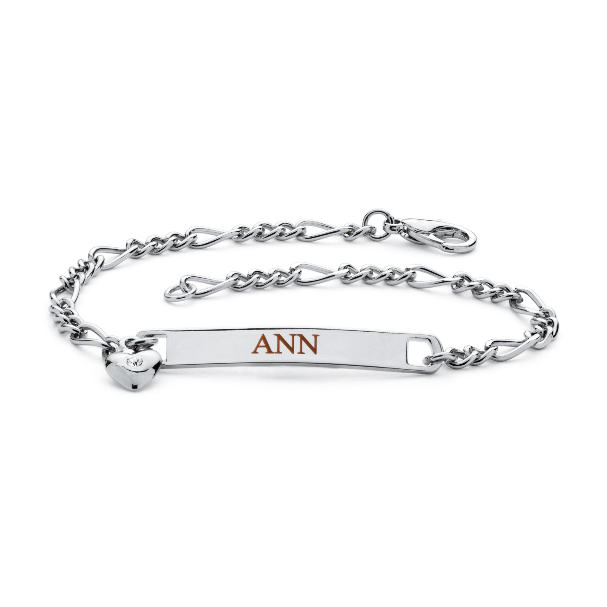 Silvertone Birthstone I.D. Bracelet