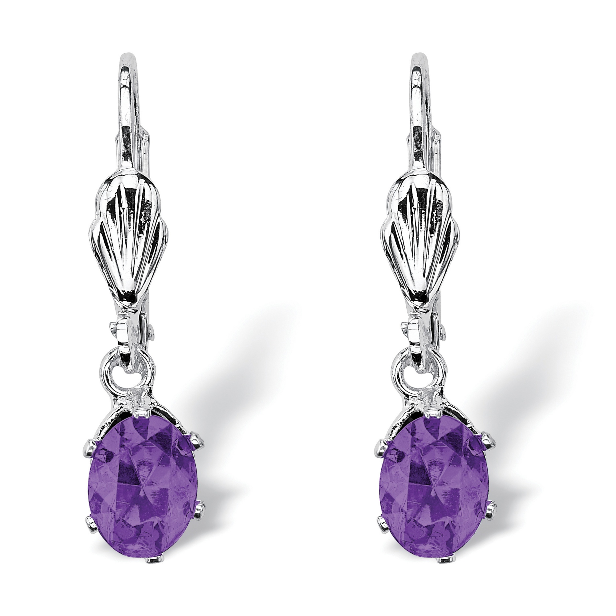 Silver Tone Birthstone Pierced Earrings