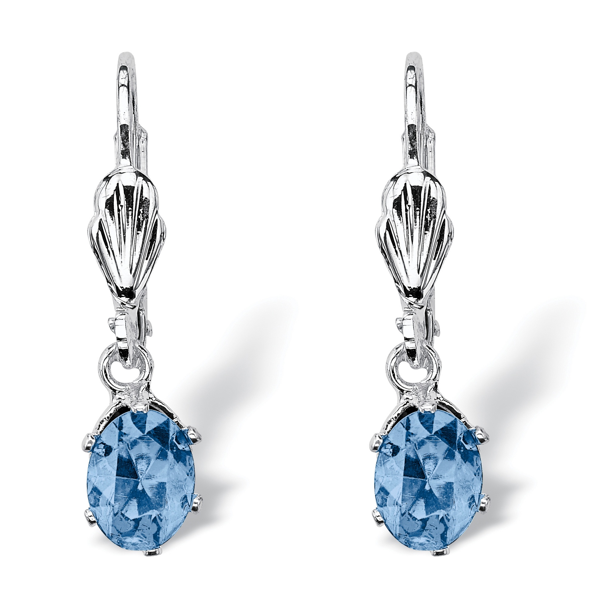 Silver Tone Birthstone Pierced Earrings