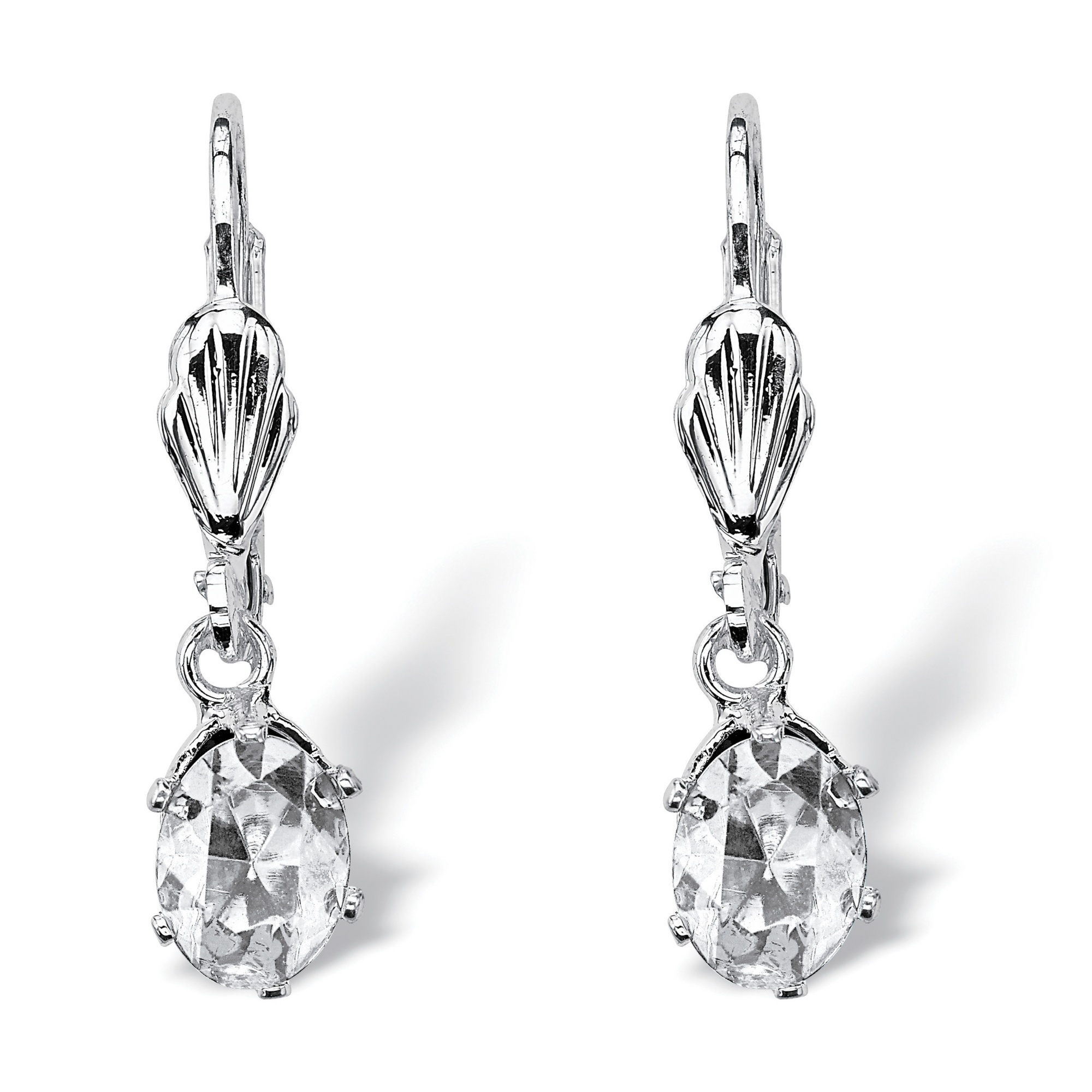 Silver Tone Birthstone Pierced Earrings