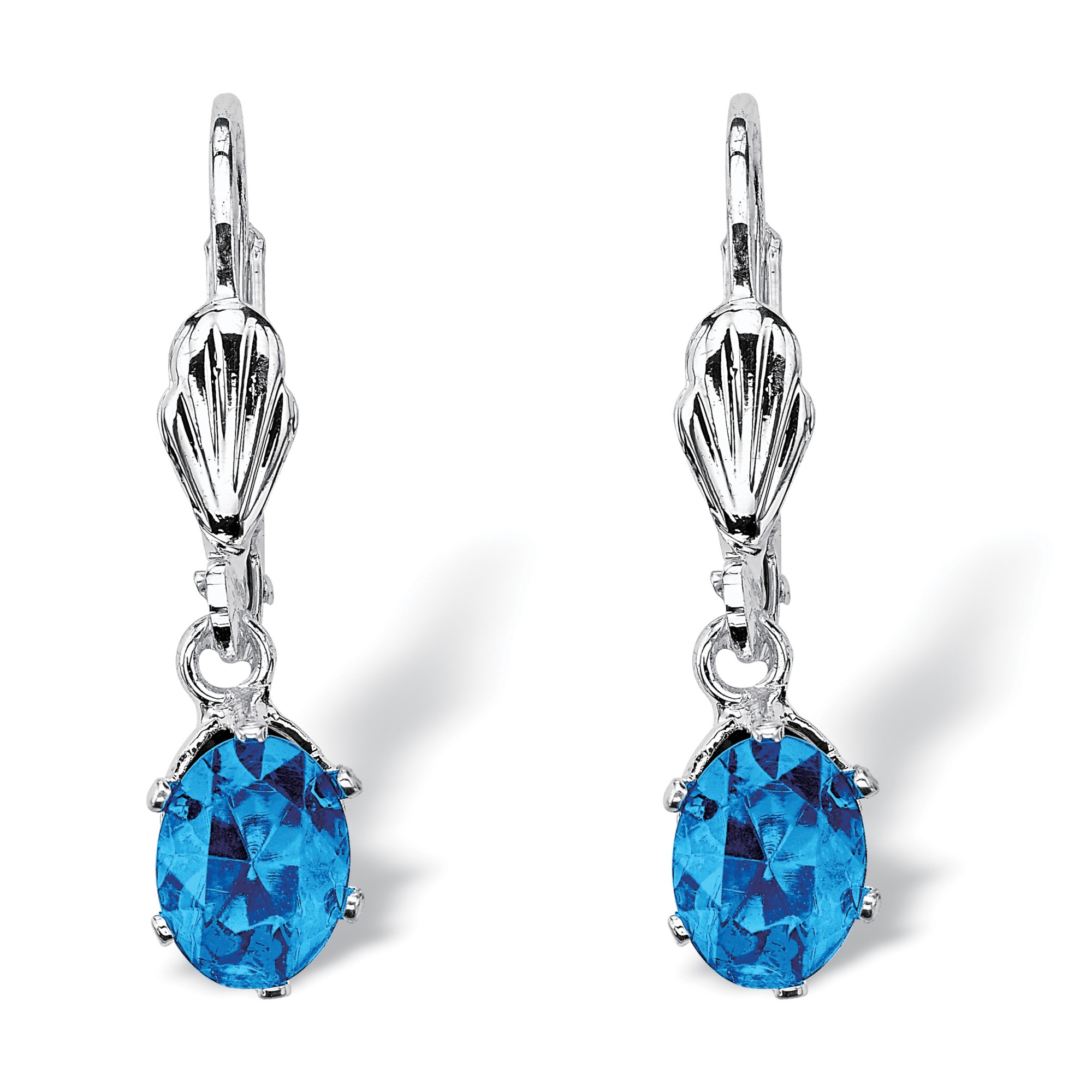 Silver Tone Birthstone Pierced Earrings