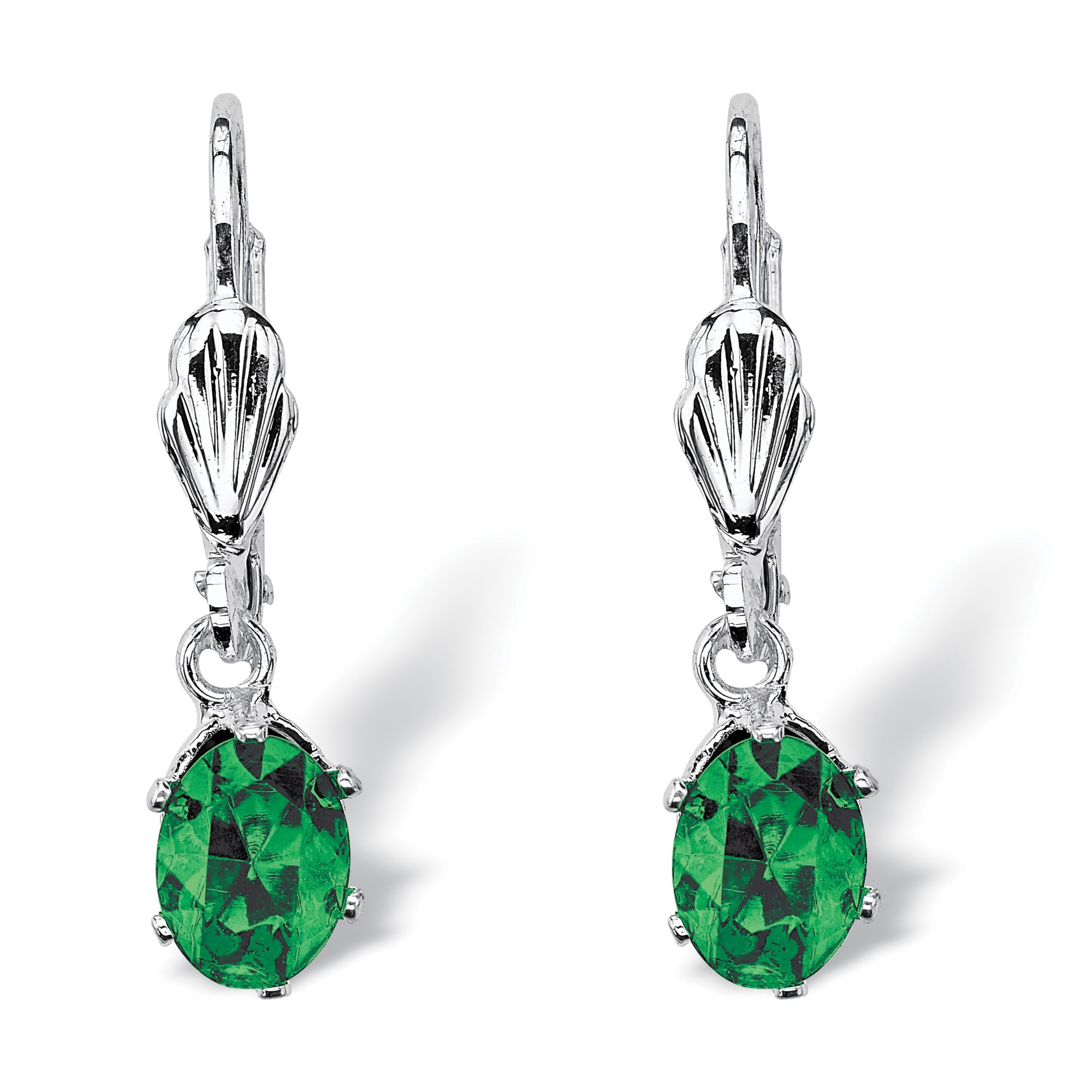 Silver Tone Birthstone Pierced Earrings