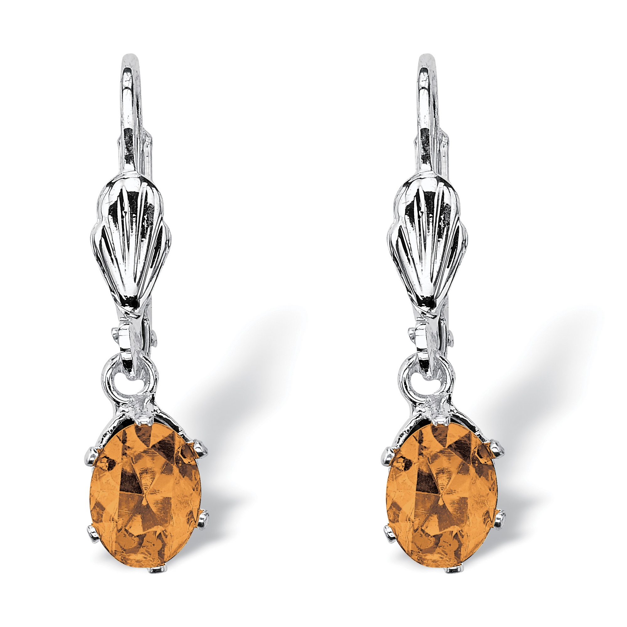 Silver Tone Birthstone Pierced Earrings
