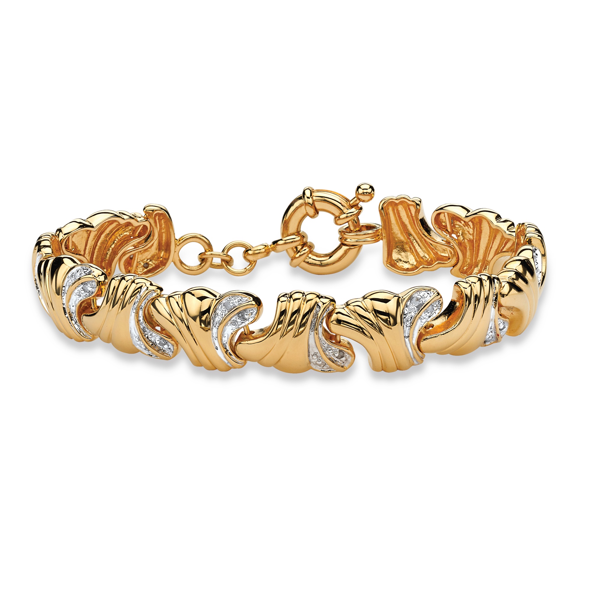 14k Gold Plated Diamond Bracelet(Women's)