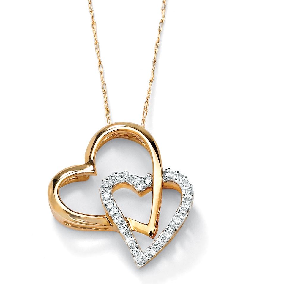 Diamond and 10K Gold Heart Pendant