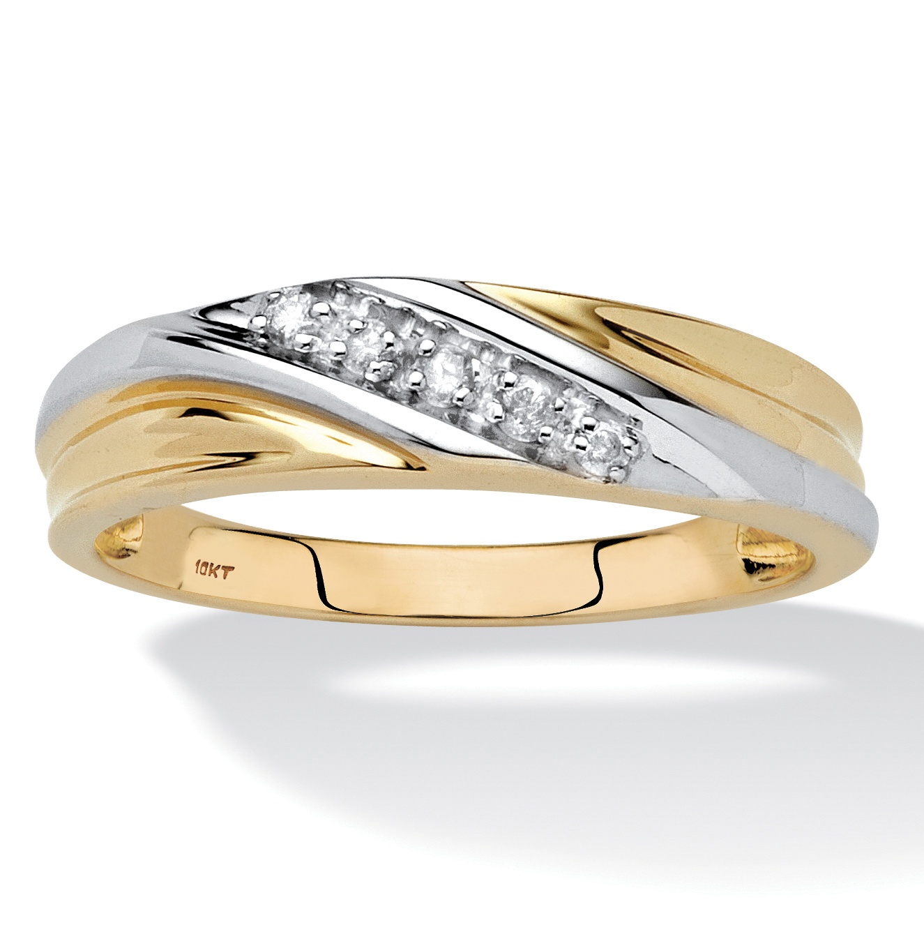 10k Gold Men's Diamond Wedding Band