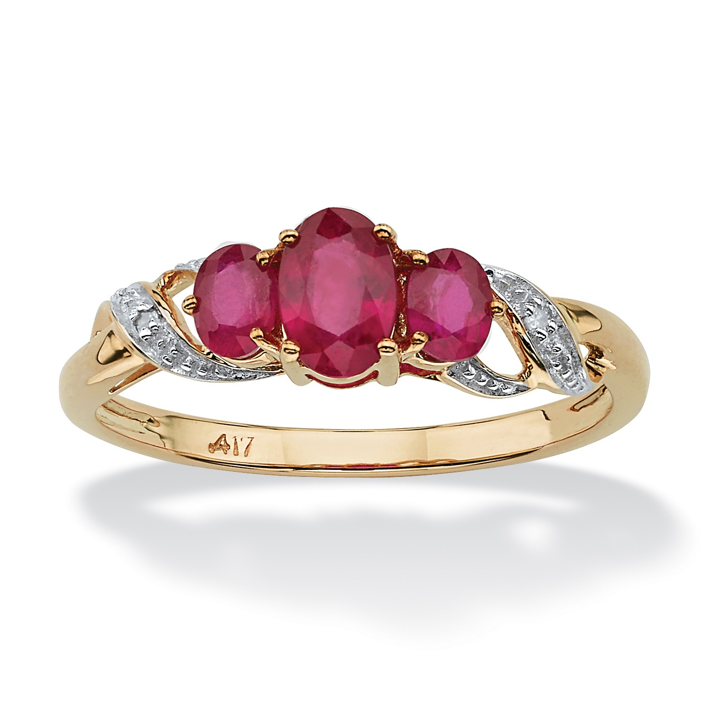 10k Gold Ruby and Diamond Accent Ring