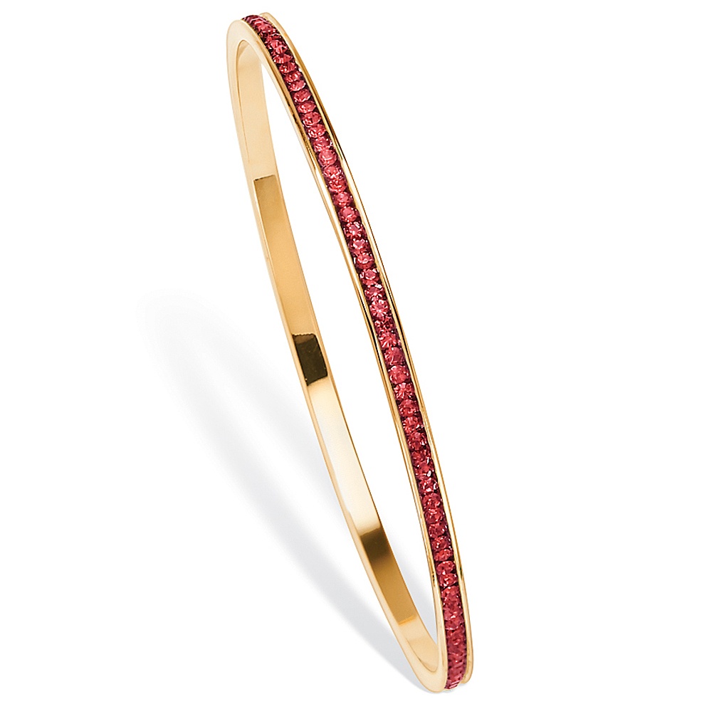 14k Gold-Plated Birthstone Eternity Bangle Bracelet