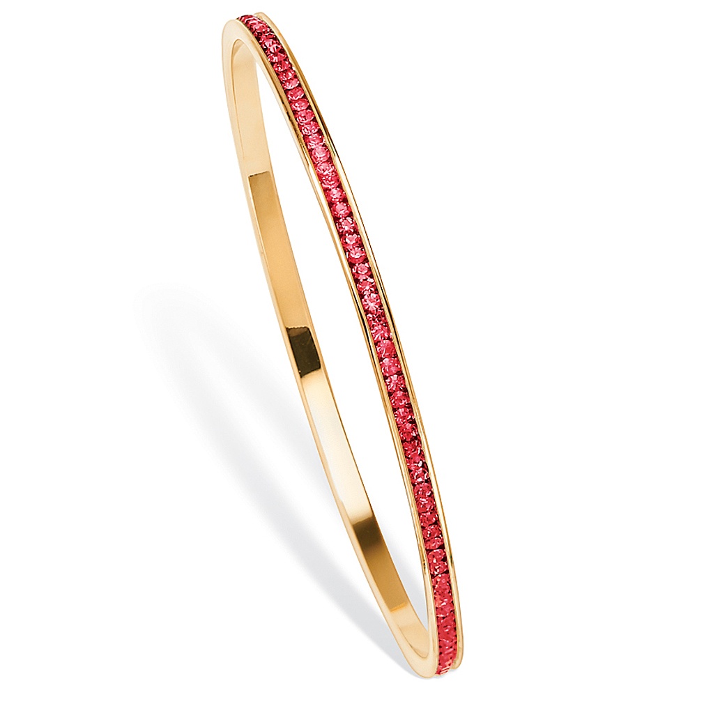 14k Gold-Plated Birthstone Eternity Bangle Bracelet